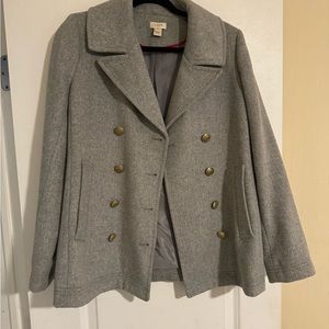 J crew grey pea coat